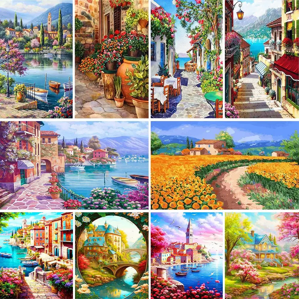 Landscape Diamond Painting Venice Water Town Full Diamond Mosaic Picture Cross Stitch Kits Embroidery Wall Stickers Home Decor