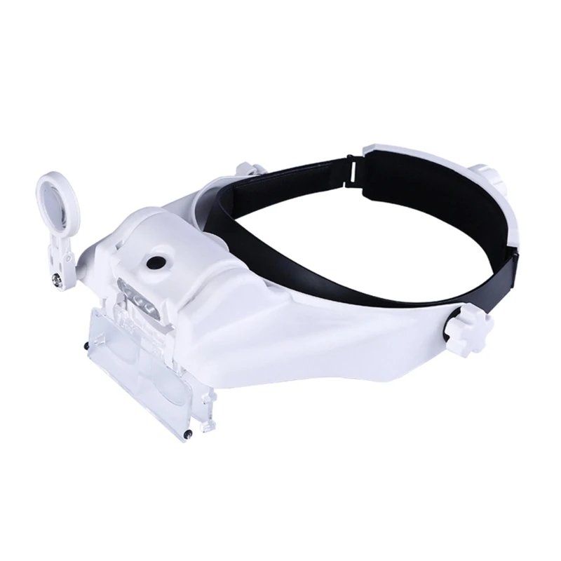 3 LED Headband Headset Head Lamp Light Jeweler Magnifier Glass Loupe