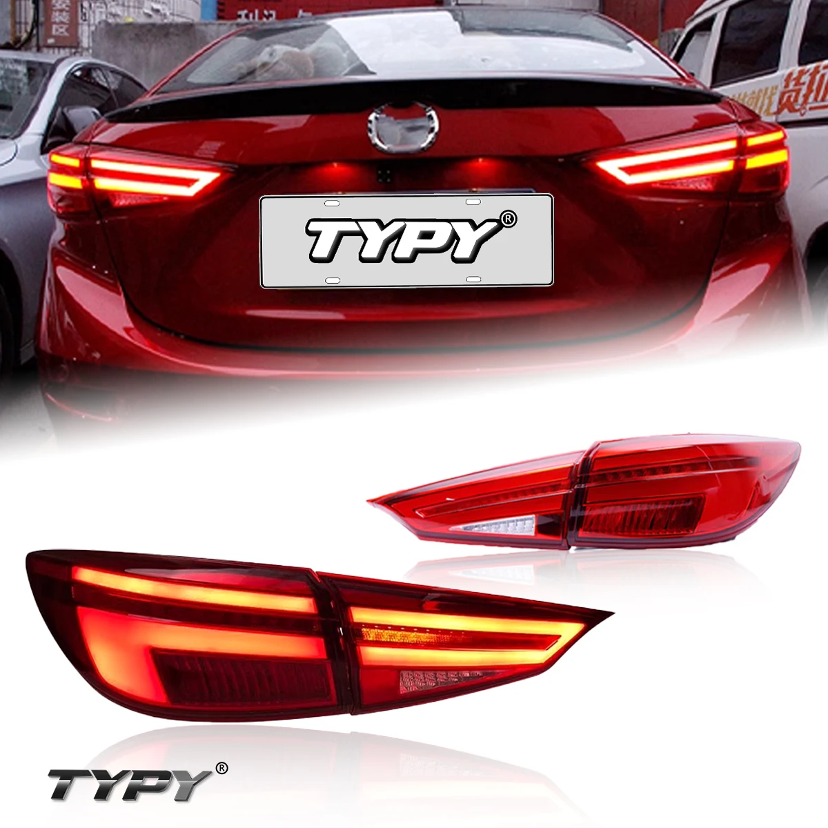 

TYPY New LED Car Taillights For Mazda 3 Axela 2014-2019 Taillight Signals Auto Accessories Dynamic Turn Running Lights