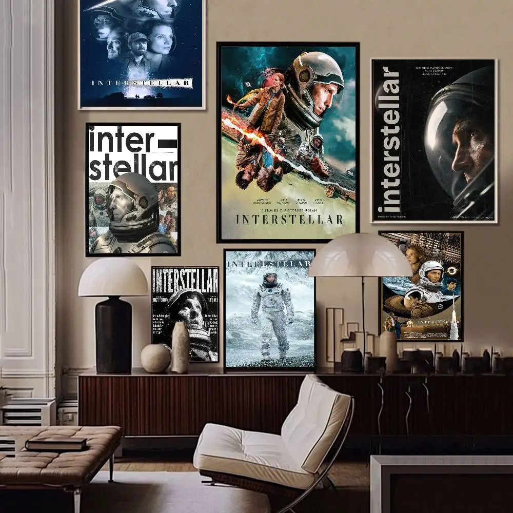 Classic Movie Interstellar Aesthetic Canvas Classic Vintage Posters HD Quality Wall Art Retro Posters For Home Room Wall Decor
