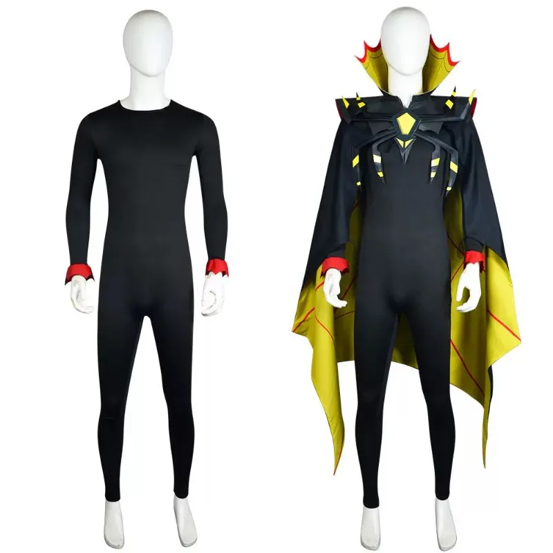 Hazbin Hotel Zestial Vox Sir Pentious Cosplay Costume Sinner Lord Green Cape TV Head Suit Stage Outfit for Men Halloween Party - view 3