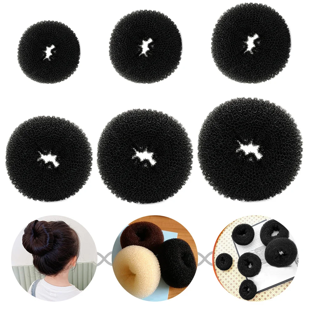 

6Pcs Hair Bun Makers Women Donut Hair Accessories Portable Easy Use Ponytail Holder Natural Style for Party Wedding Daily