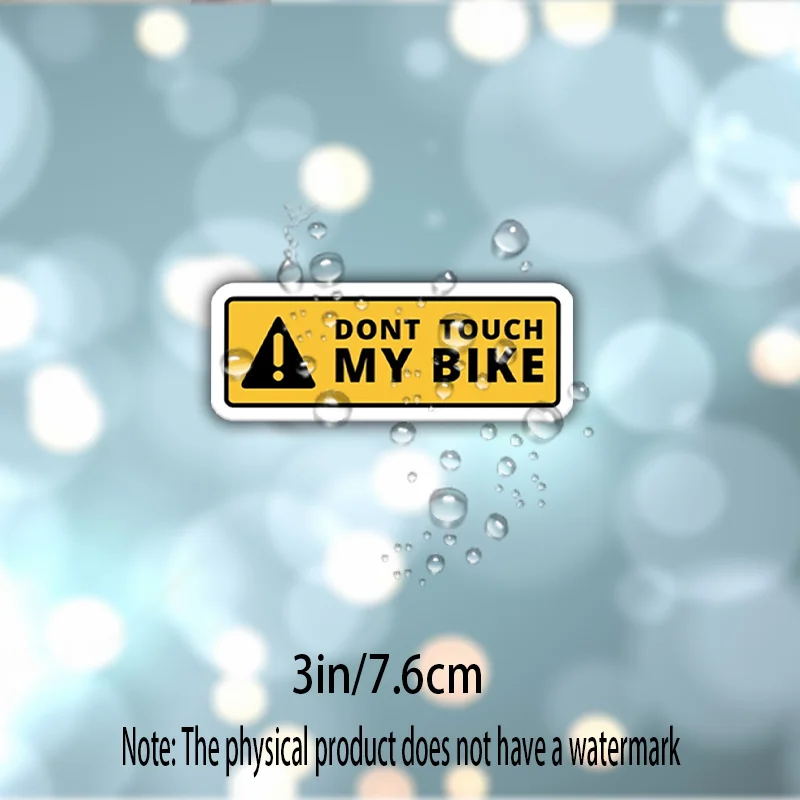 Don’t Touch My Bike”Vinyl Sticker with Yellow Triangle Warning Symbol-Eye-Catching Text,Self-Adhesive Design,Custom Bike Sticker