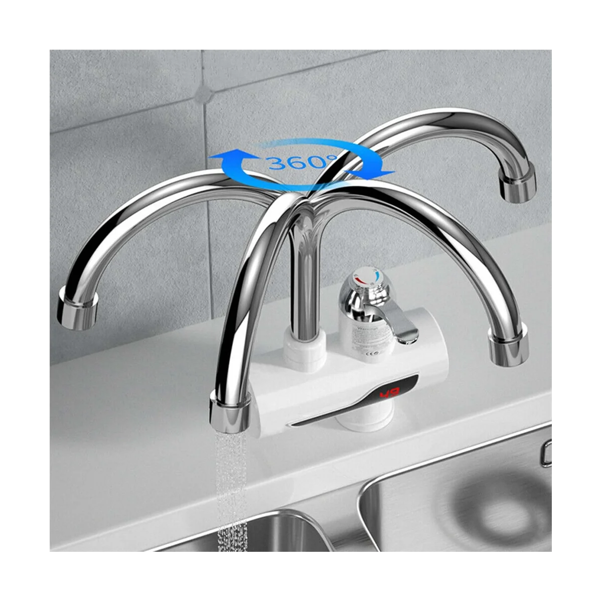 Scaldabagno istantaneo Cucina elettrica Rubinetto dell'acqua calda Rubinetto del riscaldatore Rubinetto del riscaldamento freddo Scaldabagno senza serbatoio Spina europea