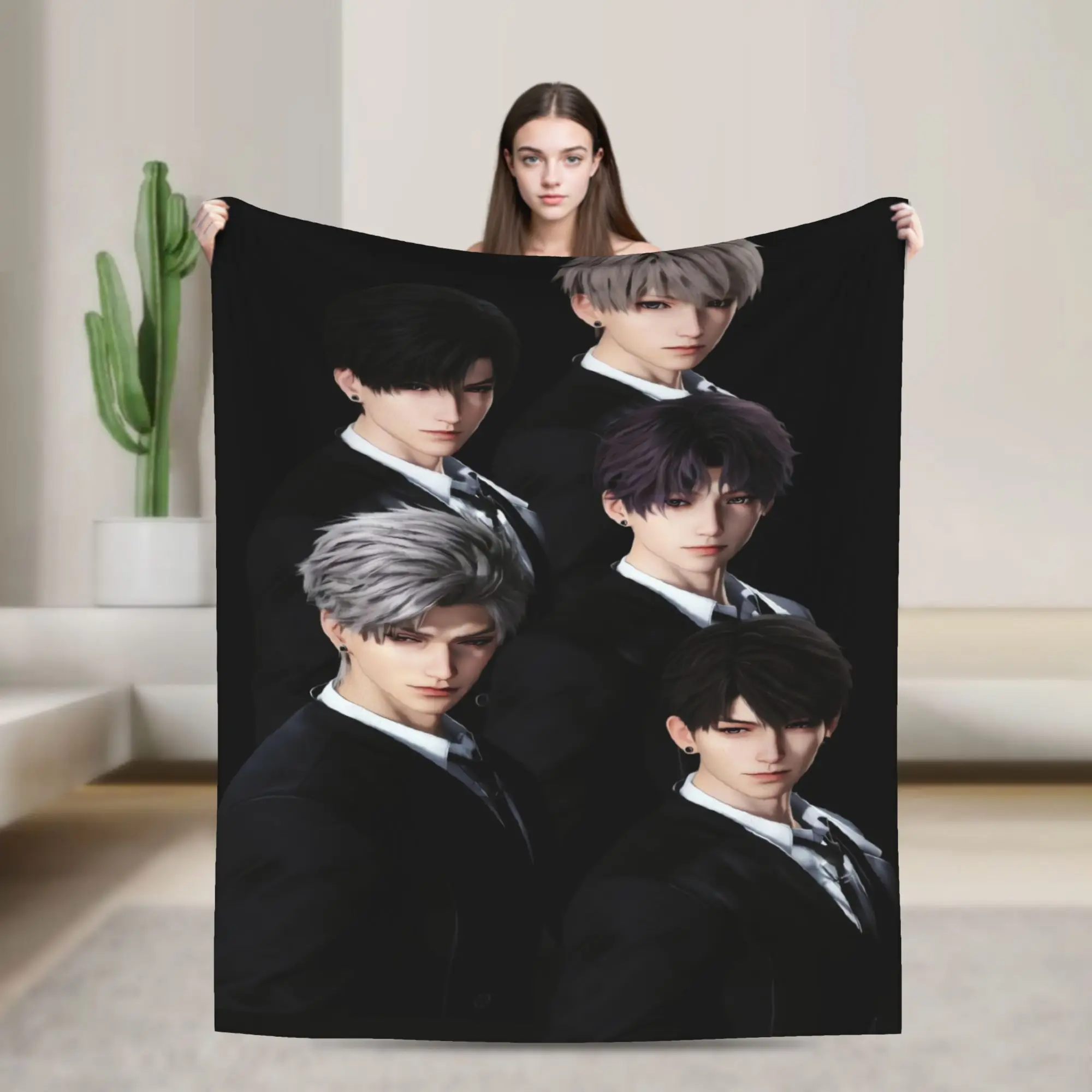 COOL V-Valko L-Love and Deepspace Blankets Decorative Flannel Throw Blanket For Couch Chair Soft Warm Bedspread Birthday Present