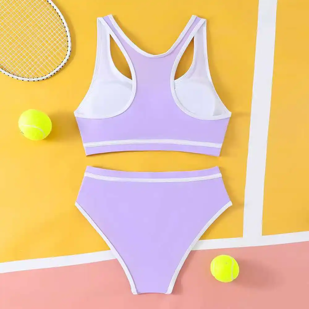 2026 Sporty High Waist Bikini Girls Swimsuit Kids Swimwear Female Children Bathers Bathing Swimming Swim Suit Beachwear view 4