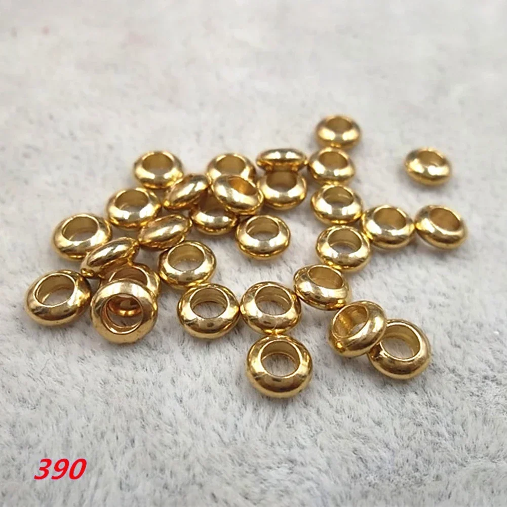 100pcs/Lot Pure Copper Large Hole Spacer Beads Handicrafts Handmade Crafts Gifts Jewelry Design DIY Accessories Brass Color