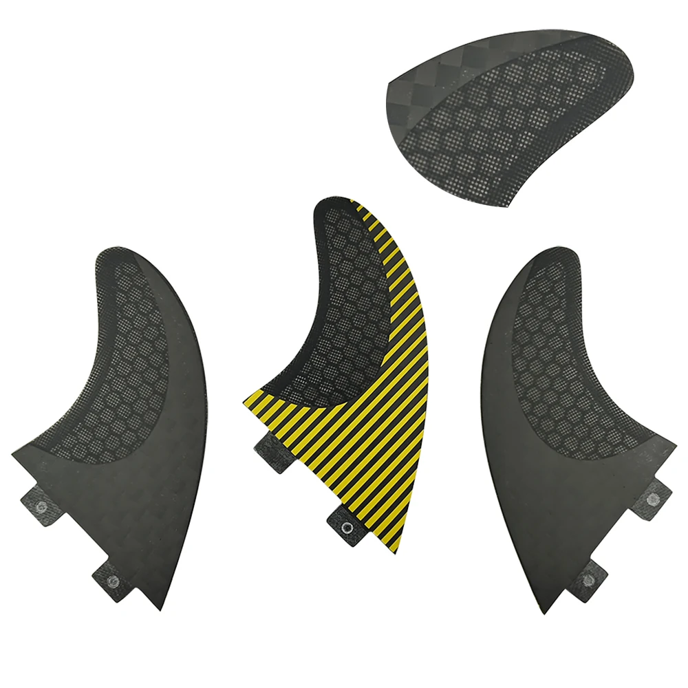 

Surfing G5/G7 Double Tabs Tri Surfboard Fin Honeycomb Quilhas Thruster Gray Yellow Short Board Fin Top Performance-Fins for Fish