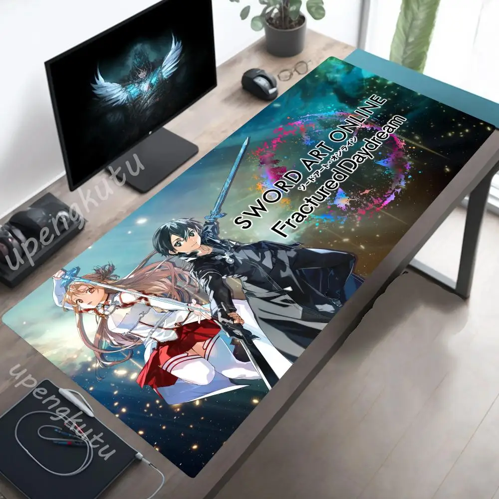 

Large Mouse Pad Sword Art Online Gaming Accessories Keyboard Desk Mat Pc Gamer Computer Cabinet Deskmat Anime Mousepad Xxl