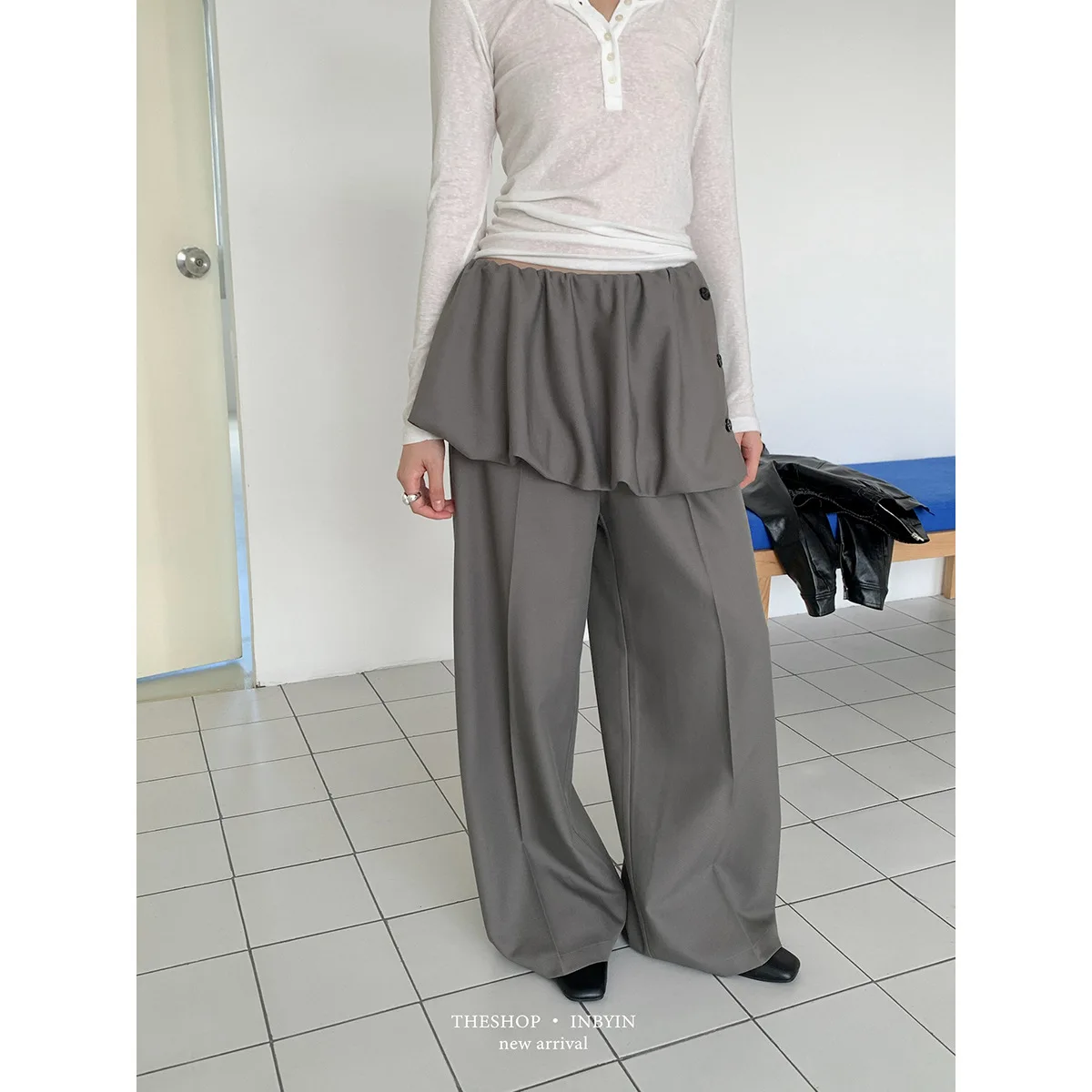 SuperAen Casual Gerade Breite bein Hosen Frauen 2025, Herbst Neue Lose Einfarbig Volle Länge Hosen