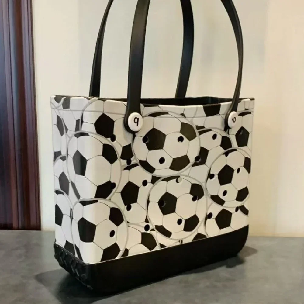 

Spot direct sales EVA beach bag, new printed large bag in Europe and America, women's handbag full of hole bags