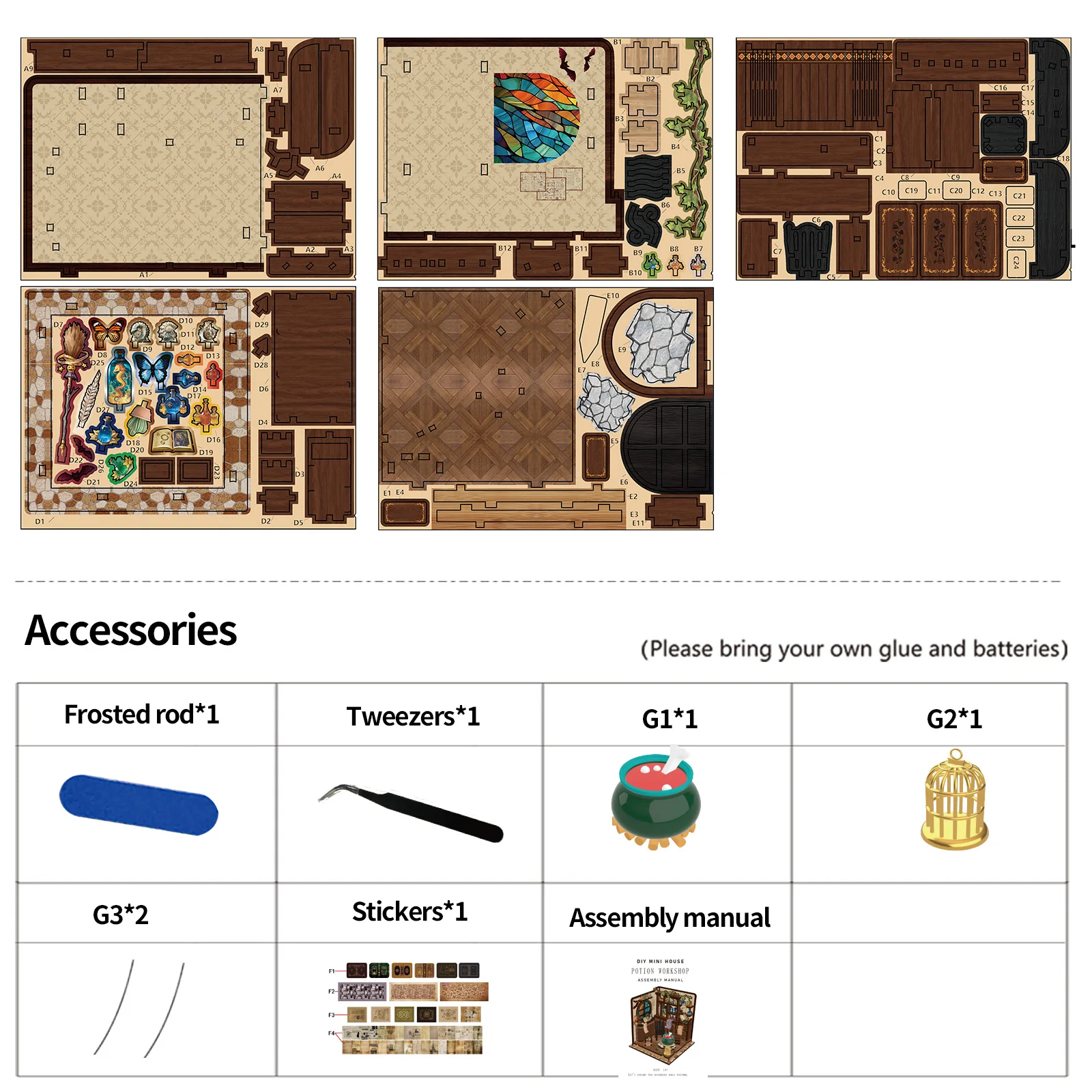 لغز خشبي ثلاثي الأبعاد ورشة عمل الكيمياء الرئيسية نموذج منزل مصغر لتقوم بها بنفسك عدة هدية حرفية إبداعية للبالغين ديكور المنزل #6