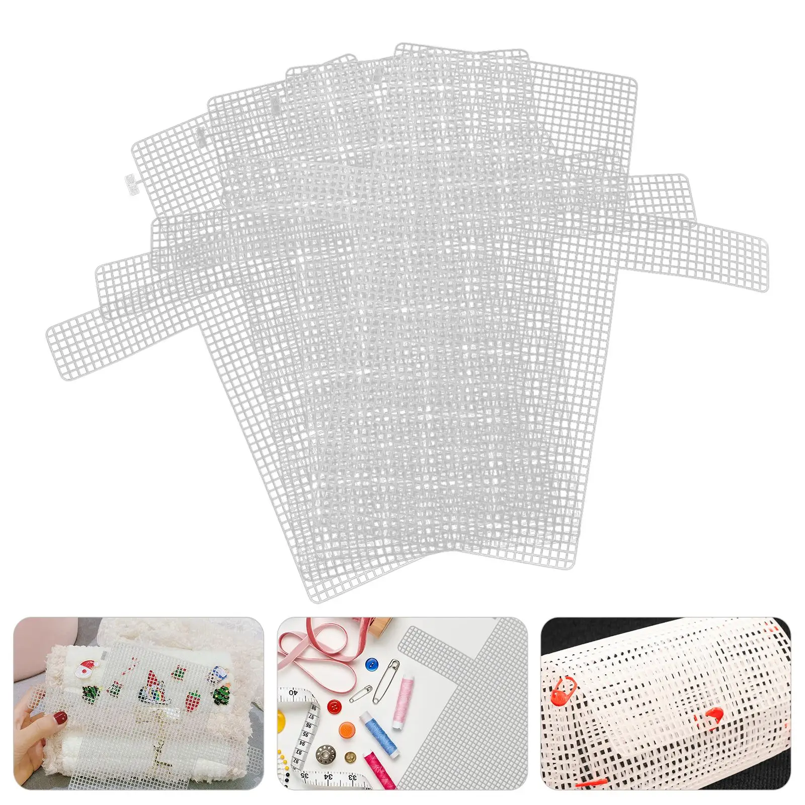 4pcs DIY Mesh Sheets Plastic Handmade Bag Woven Sheets Grid Sheets Handmade Sheets Canvas Supplies DIY Handicraft Accessory