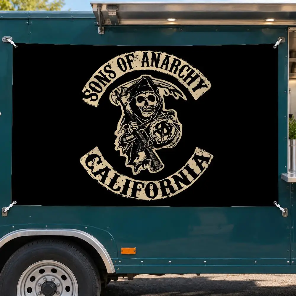 Sons Of Anarchy Flags No Hem Banner Anti Fade Washable Home Wall Decor Multi Sizes