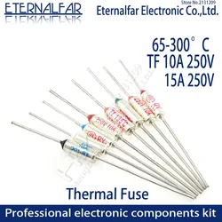 Hzy 73~280C 240C thermal guards Celsius Degree Thermal Fuse 15A 250V Micro Mini Electrical Temp  Temperature Fuse Thermal Cutoff