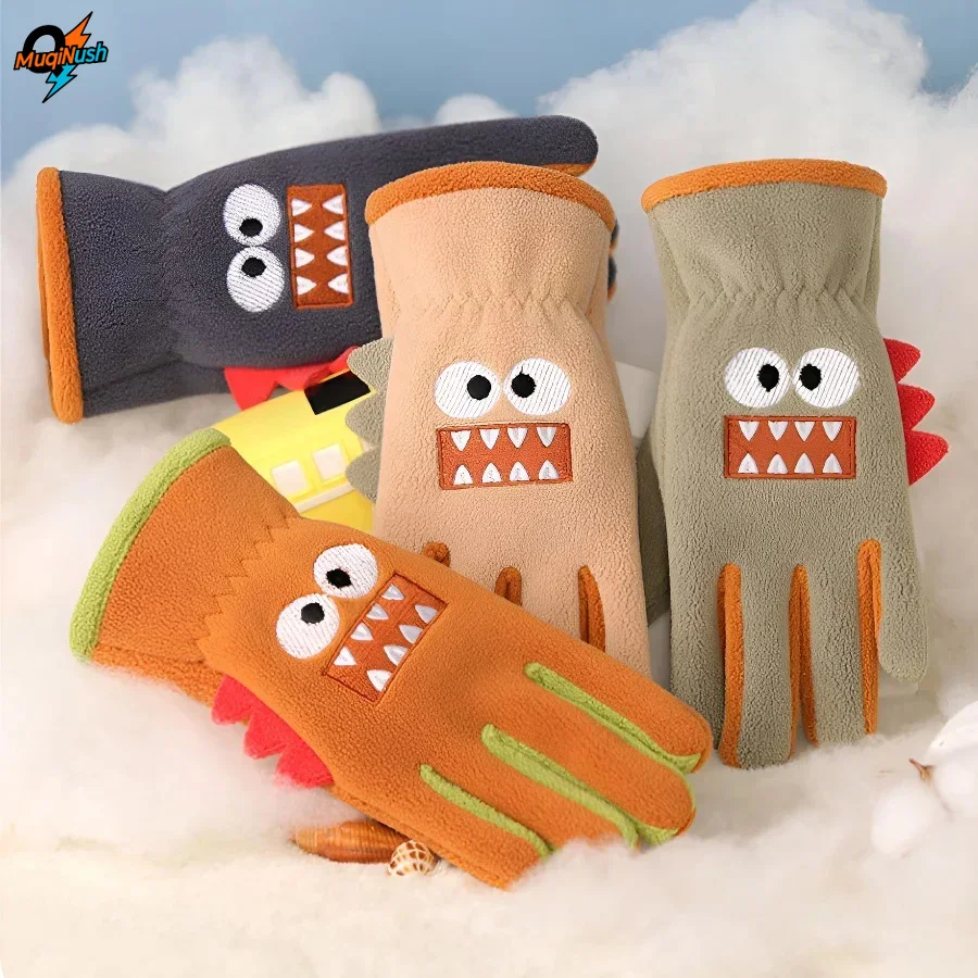 

MuqiNush 1 Pair of Children's Full Finger Winter Gloves for Warmth with Connected Fingers Suitable for Both Boys Girls Cute soft