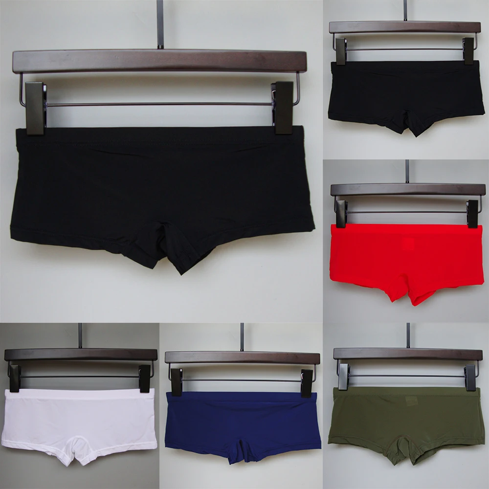 Mens Trunks Sexy low waisted Sheer See-Through U Convex Pouch Underwear Mesh-Shorts Underpants Sleep Bottoms Hommes 