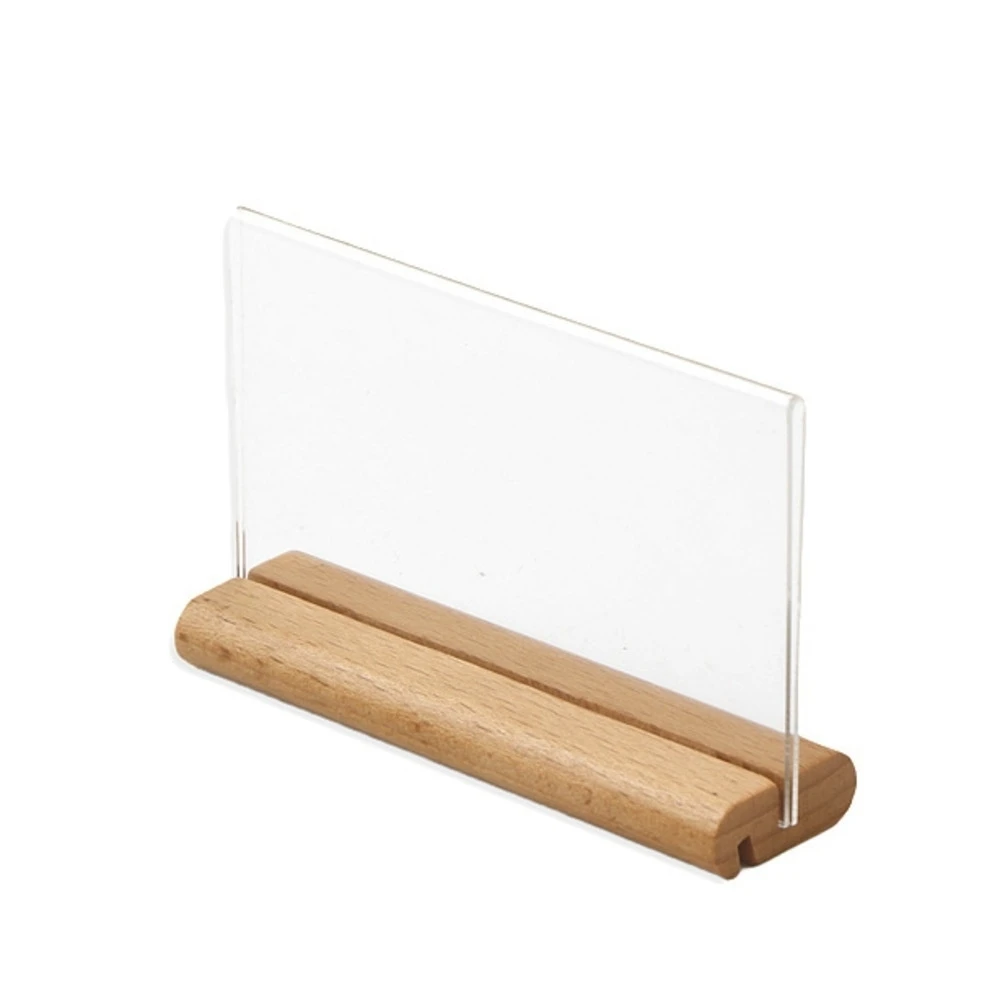 A6 Table Tent Wood Acrylic Menu Paper Sign Holder Stand Price Ticket Holder Poster Picture Photo Frame For Christmas Advertising