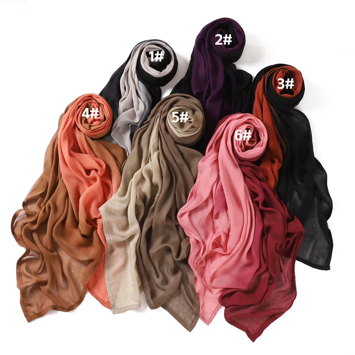 2024 New Design Gradiente Big Size Hijab Scarf High Quality Soft Viscose Shawls Headscarf for Muslim Woman Islamic Long Bandanas