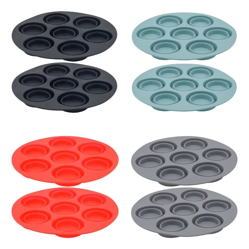 A9LB Set of 2 User Friendly Silicone Muffin Mould 7 Hole Nonstick Mould for Baking