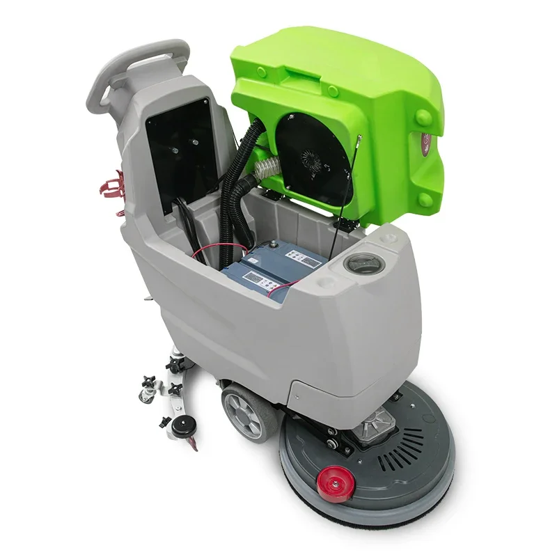 Factory Scrubber, Suction and Drag Integrated, Commercial Industrial Scrubber, Manual Workshop, Supermarket, Sweeper