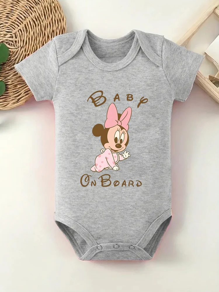 ملابس مضحكة للأطفال على اللوحة مطبوعة بحروف ميني لحديثي الولادة ملابس للأطفال الصغار بأكمام قصيرة ملابس بذلة للفتيات الصغيرات #5