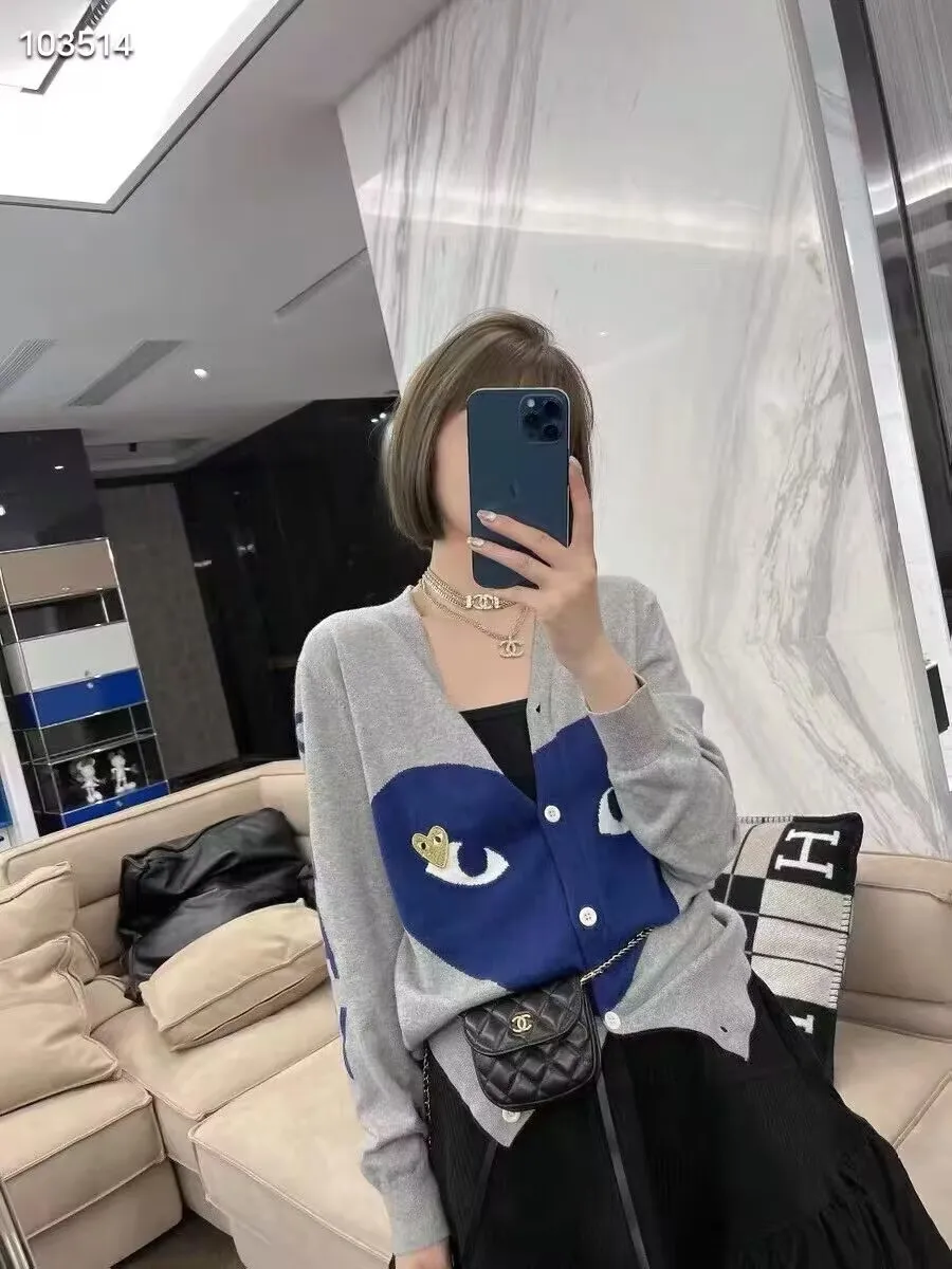 Japanese and Korean style love wool knitted sweater women\'s cardigan long sleeved couple parent-child outfit Chuan Jiu same styl