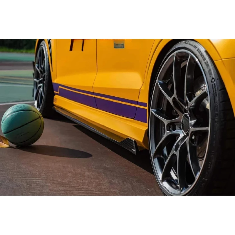 Durable Dry Carbon Fiber Side Skirts Bumper Extension Lips Vehicle Body Styling Modification