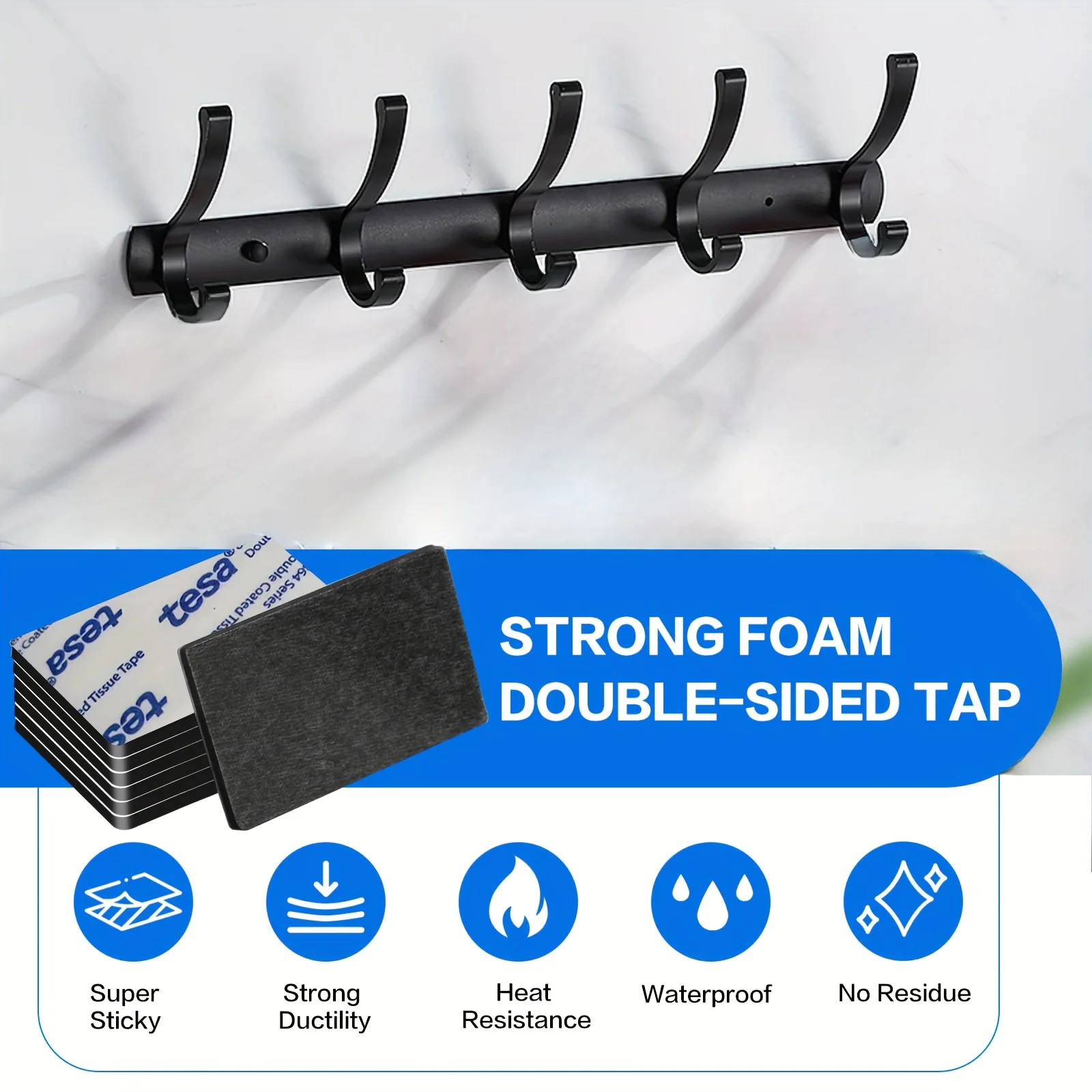 36 قطعة من وسادات لاصقة شبه شفافة مقاومة لدرجات الحرارة العالية على الوجهين، مقاومة للماء ومضادة للانزلاق، شريط إسفنجي مسبق القطع #5