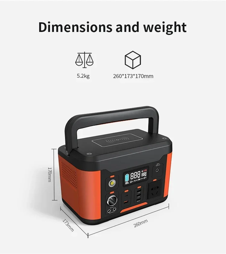 Highspeedpower 500w Li-ion battery portable generator wireless solar power bank 110v 220v portable power station 500w EU US AC