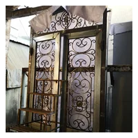 Custom Wrought Iron Double Front Door Steel Glass Doors