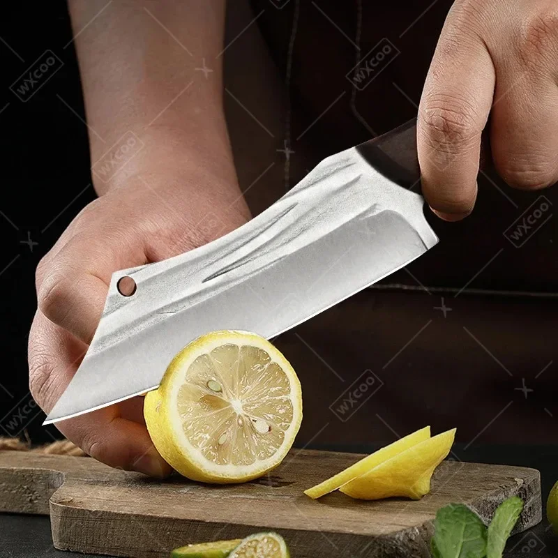 WXCOO Handmade Forged Full Tang Meat Cleaver Chef Knife Butcher Knife for Barbecue Kitchen Cooking Knife Kitchen Accessories