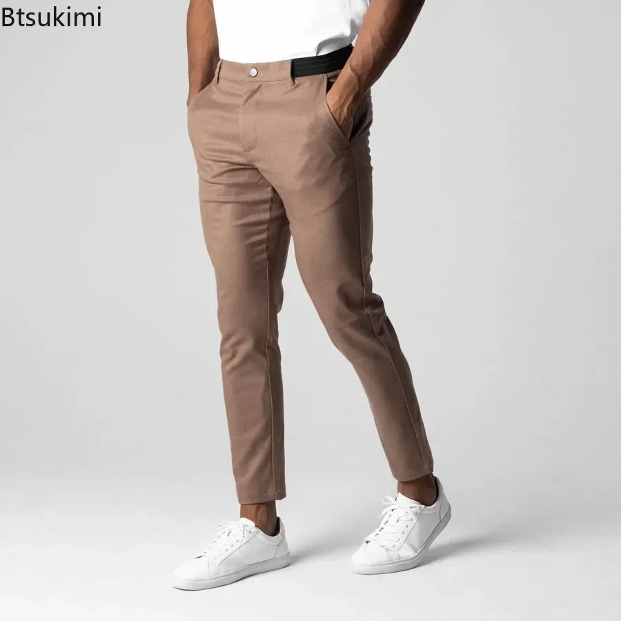 Spring Autumn New Men's Business Casual Trousers Fashion Elasticity Slim Straignt Leg Pants High Quality Versatile Pants for Men