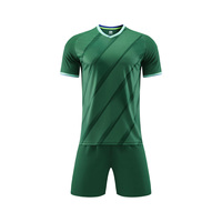 Adult Forest Green Classic Soccer Jersey Team Professional Original Soccer Kit Football Match Training Jersey and Short for Club