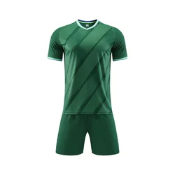 Adult Forest Green Classic Soccer Jersey Team Professional Original Soccer Kit Football Match Training Jersey and Short for Club