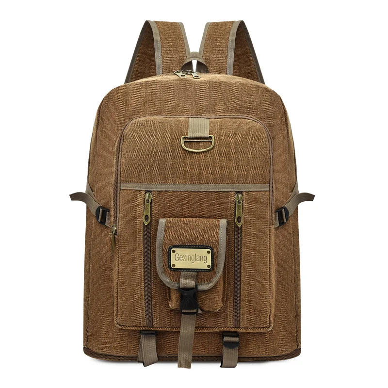 New Thickened Canvas Large Capacity Backpack Double Shoulder Bag for Men And Women Sports Outdoor Climbing Travel Luggage Bag