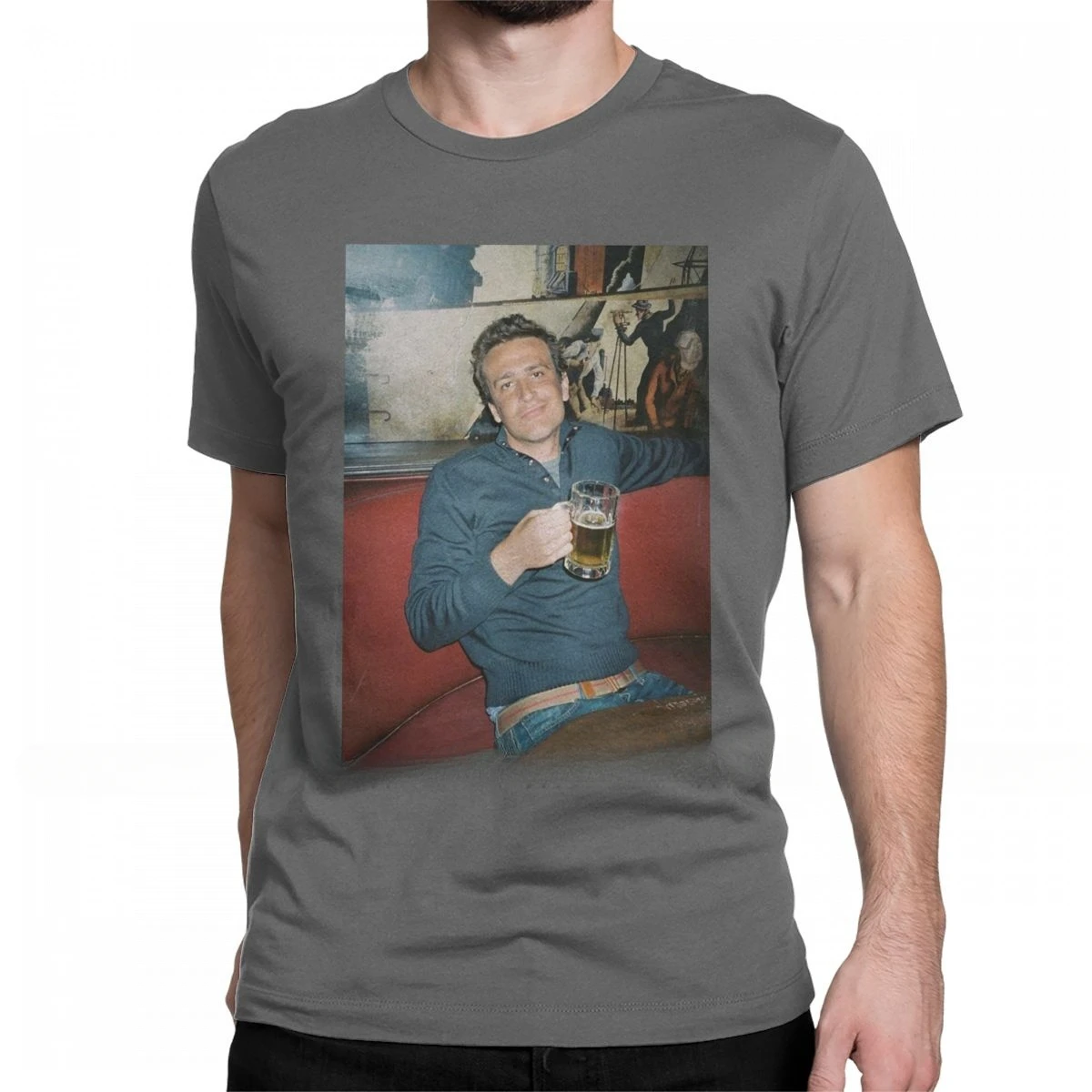 تي شيرت ثقيل للرجال ، حروف ، هيب هوب ، أكمام قصيرة ، تي شيرت مطبوع ، أوقات الفراغ ، كيف التقيت بأمك ، ملابس قطنية