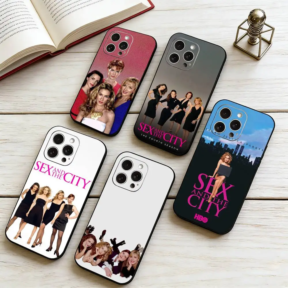 S-Sex and the City TV Show  Phone Case For iPhone 17,16,15,14,13,12,11 Plus,Pro Max,XS,Soft Silicone Black Cover Gift