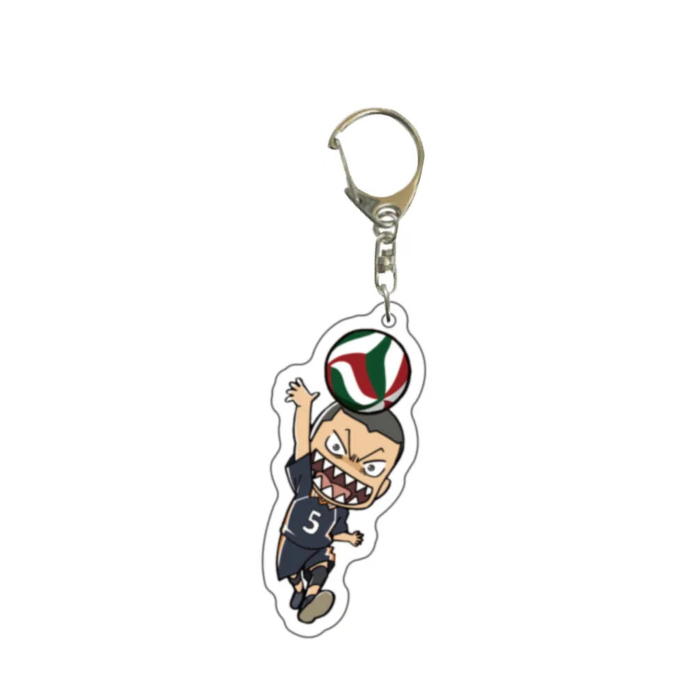 Cartoon Volleyball Boy Keychain High Quality Anime Haikyuu!! Acrylic Key Chain Ring Pendant Accessories Friends Gifts