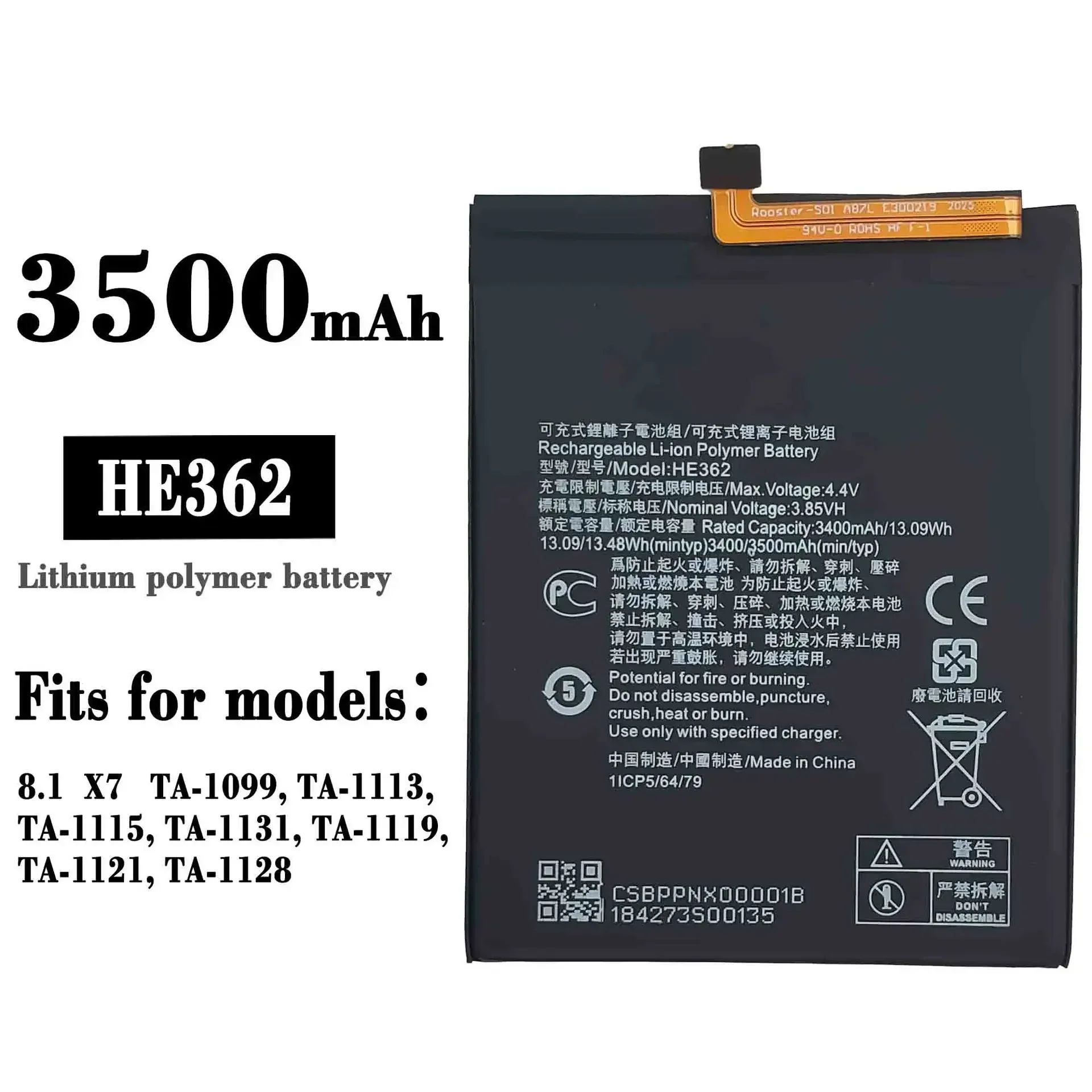 New High Quality Replacement Battery For Nokia 8.1 2018 3.1 Plus HE362 3500mAh Built-in Mobile Phone Battery