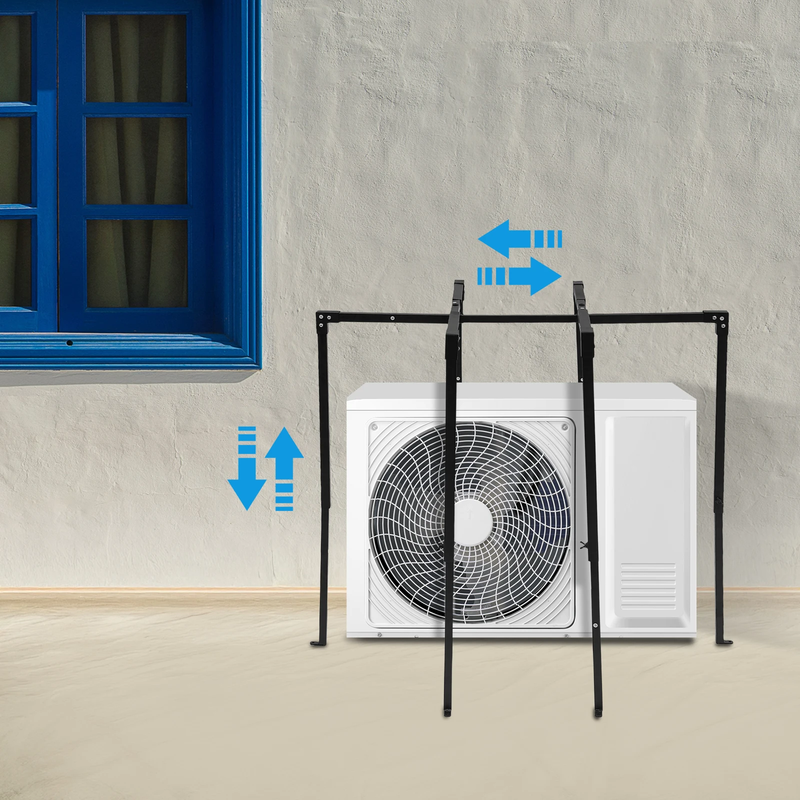 

Black AC Security Cage Adjustable Steel Pipes Air Conditioner Cage for Round or Square Air Conditioning Outdoor Units