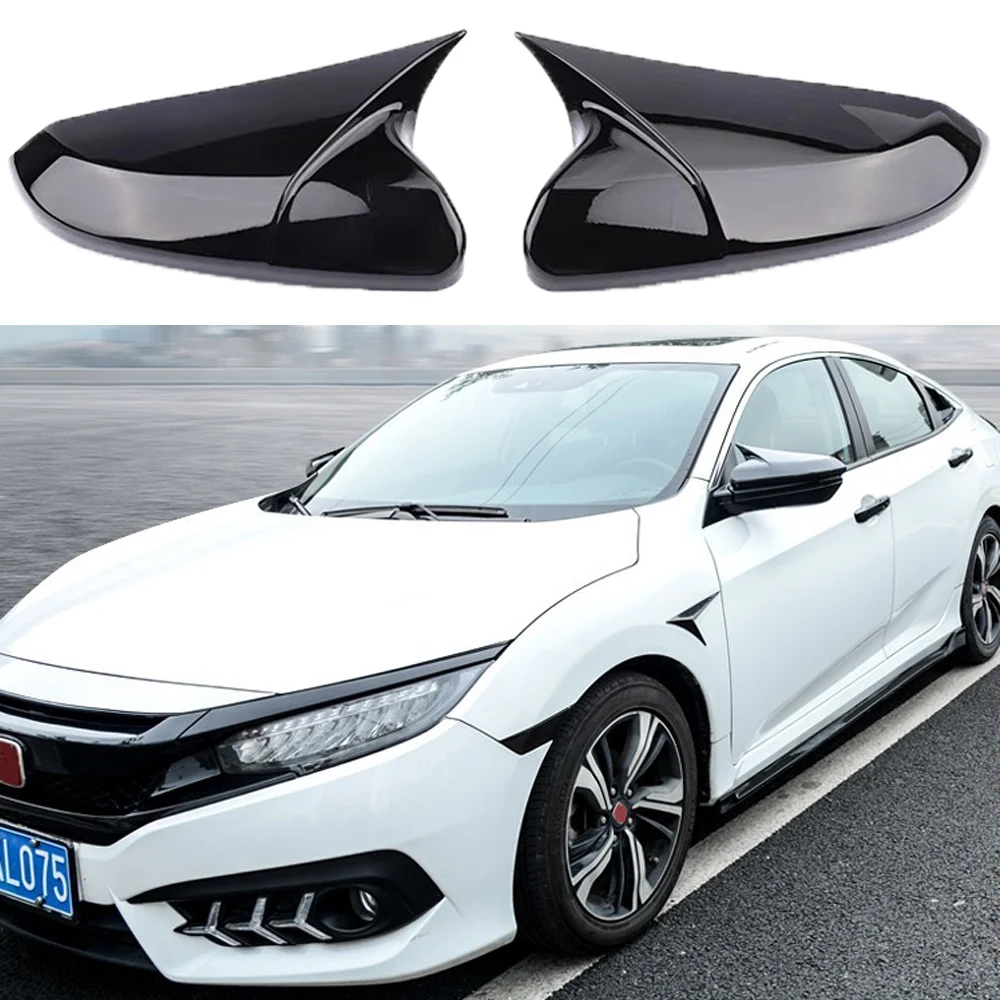 

For Honda Civic 10th 2016 2017 2018 2019 2020 Rearview Side Mirror Cover Wing Cap Exterior Rear View Case Trim Carbon Fiber