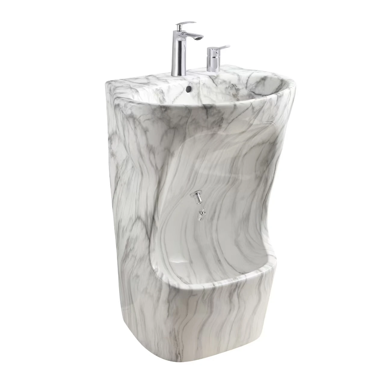 Factory Direct Delivery Wholesale Dual Double Level Porcelain Ceramic Islamic Muslim Wudumate Foot Wash Sink Ablution Wudu Basin