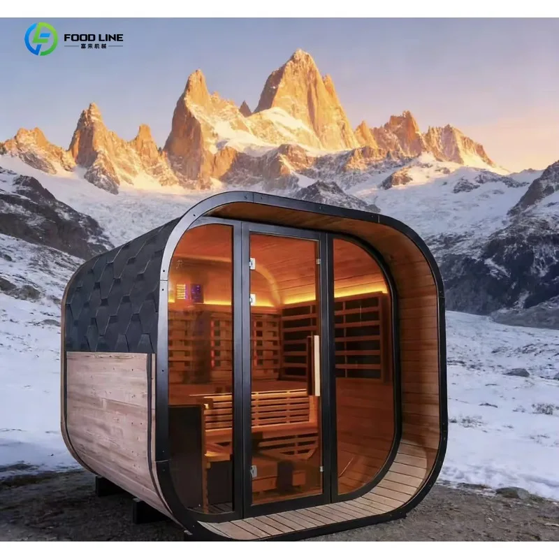 3-4 Person Square Fitness Sauna Ergonomically Designed Solid Wood Dry Steam Sauna Cabin For Home Gym