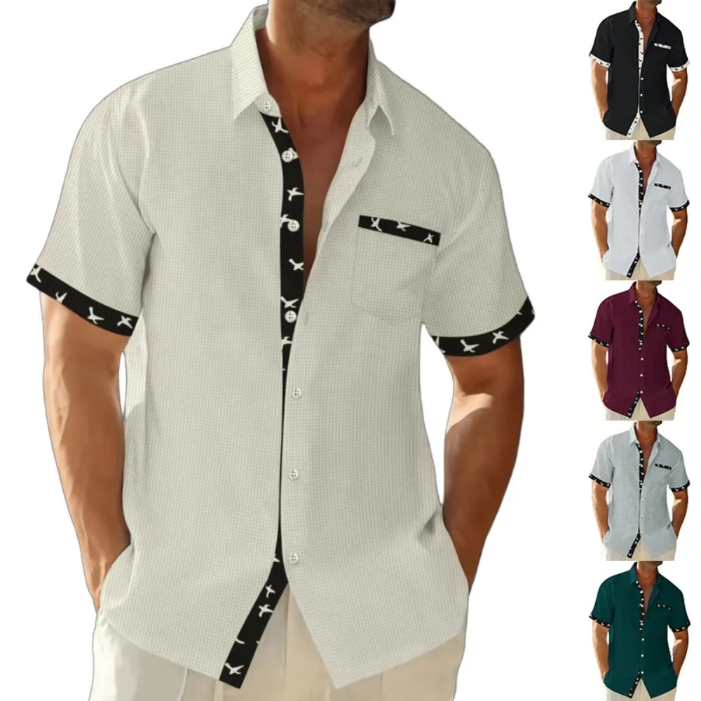 Hip Hop Men T Shirt Summer Loose Casual Color Block Tees Male Short Sleeve Streetwear Fashion Trendy Oversized Tops Clothing