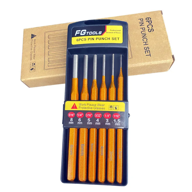 Punching Chisel Tool Set, Hardware, Iron, Special, 12 Pcs Steel, Flat Cone