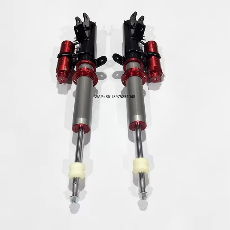 

T1 Red 2-Inch Lift 12-Level Adjustable Compression Shock Absorbers 2.0-Inch Diameter Tubes for Front & Rear