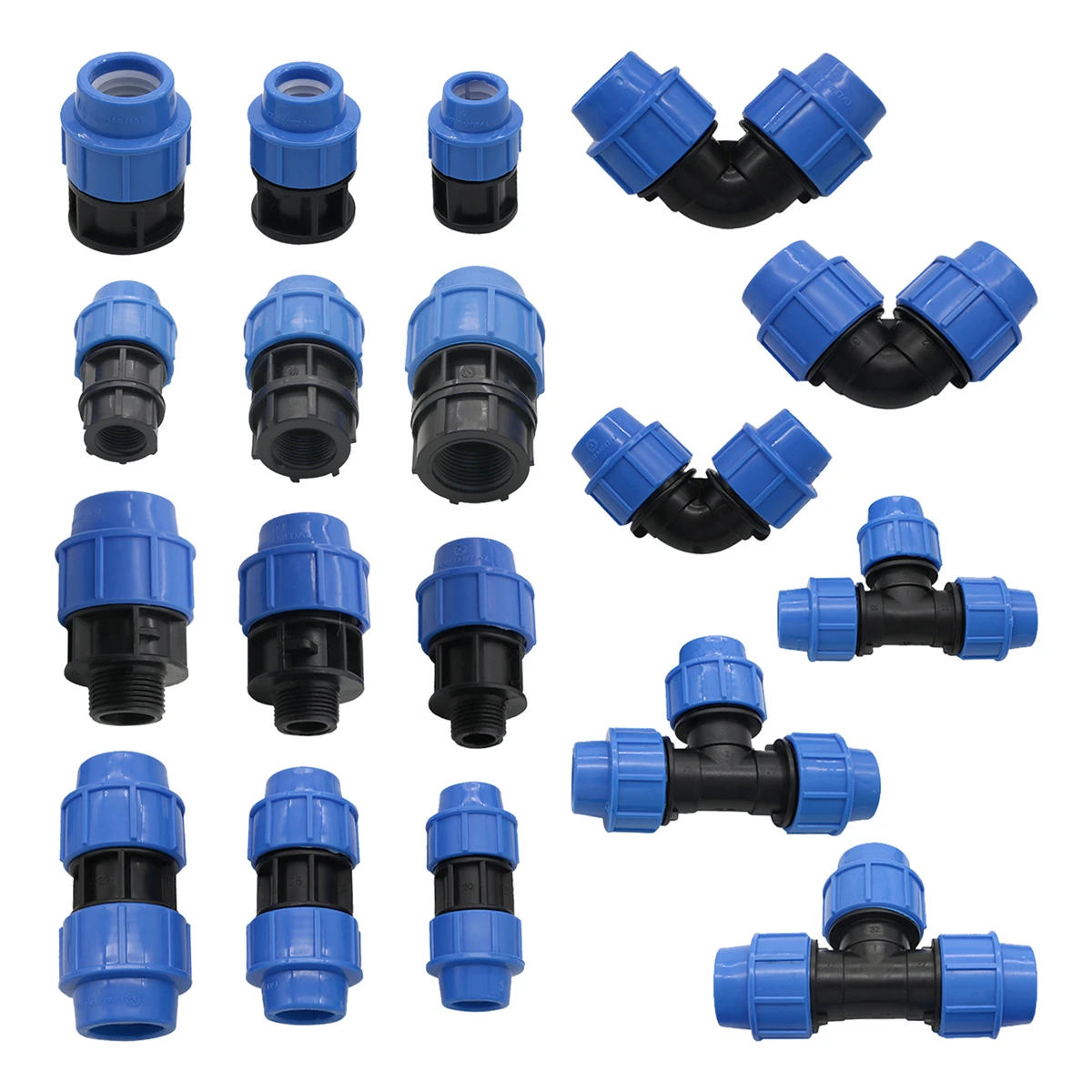 ID20/25/32mm lurus Tee siku konektor 1/2 "3/4" 1 "Female/Male Thread adaptor Splitter Valve cepat pipa air Fitting