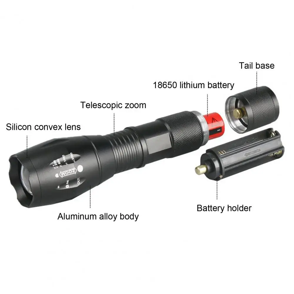 

Telescopic Flashlight Waterproof Torchlight Ultra-bright Rechargeable Led Flashlight with High Lumens Compact Size for Emergency