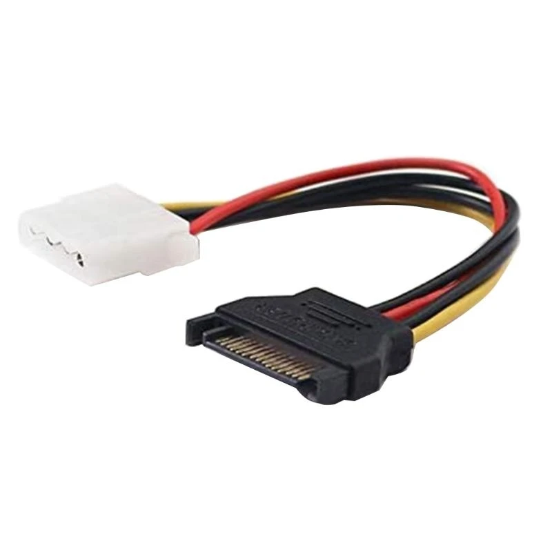 15 Pin Male to Molex IDE 4 Pin Female Adapter Extension Hard Drive Fitting for PC Power Supply